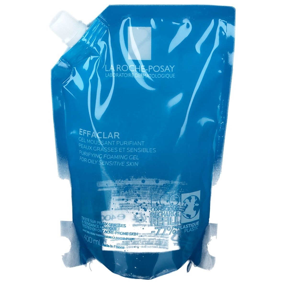 Effaclar Gel Moussant nettoyant visage peau grasse tendance acnéique Eco-recharge 400 ml