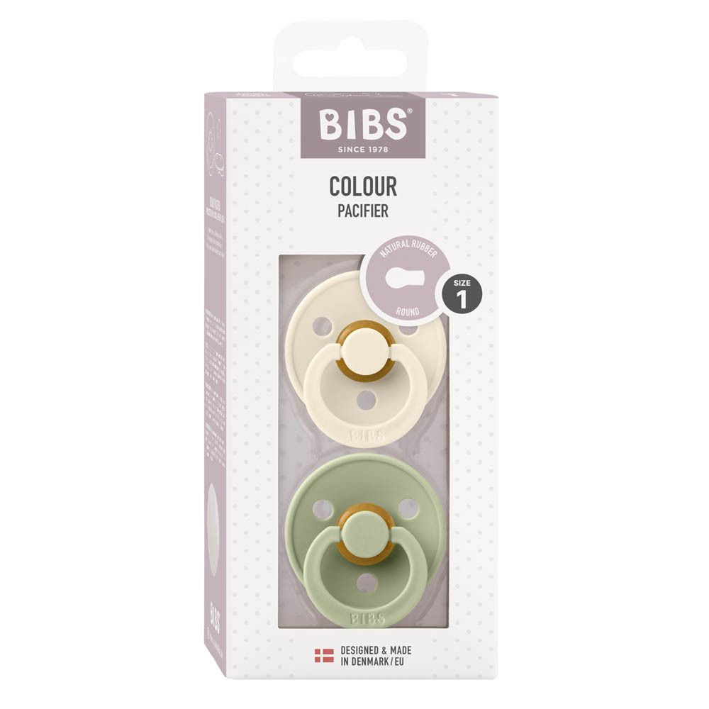 BIBS® BIBS COULEUR Tétines Sauge - Ivoire 0 - 6 mois Taille 1