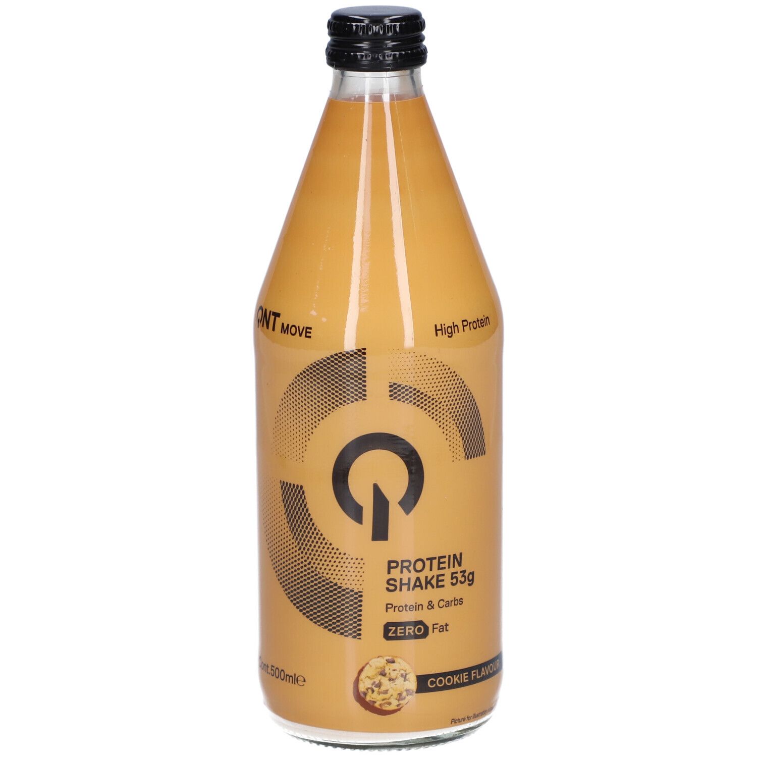 QNT Protein Shake (53g Protein) Glasflasche Cookies Cream
