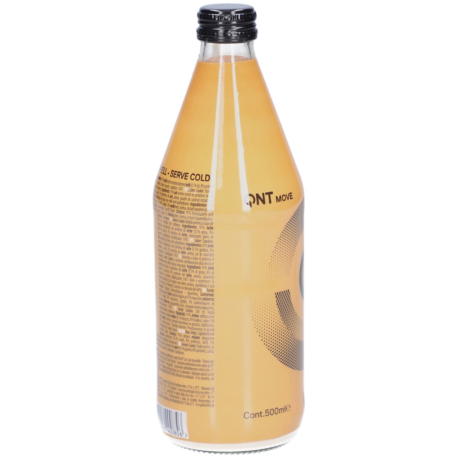QNT Protein Shake (53g Protein) Glasflasche Cookies Cream