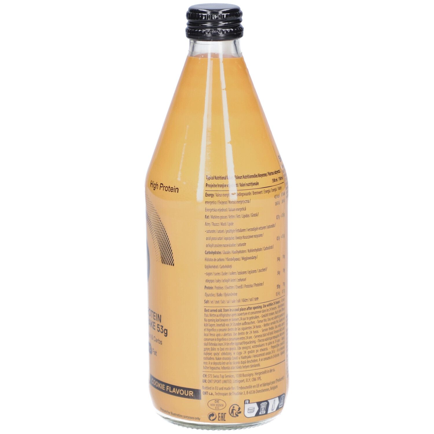 QNT Protein Shake (53g Protein) Glasflasche Cookies Cream