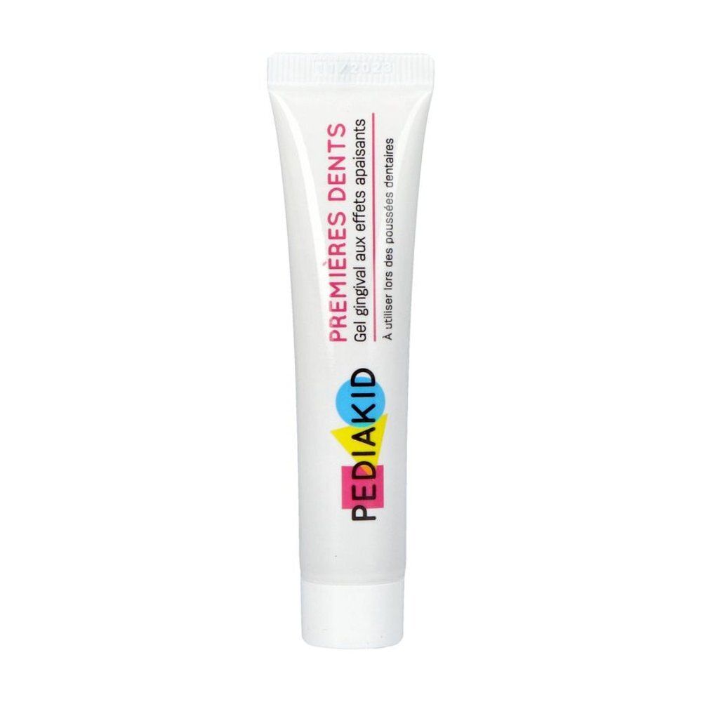 PEDIAKID Gel de soin premières dents tube et boîte. Gel apaisant pour gencives sensibles.