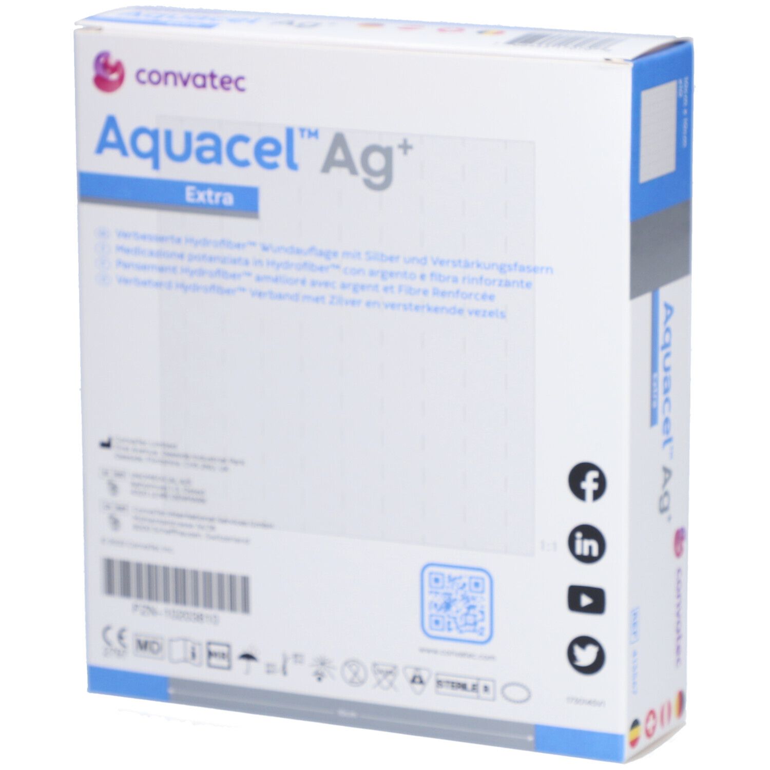 Aquacel™ Ag+ Extra™ Pansement Hydrofiber™ 10 x 10 cm