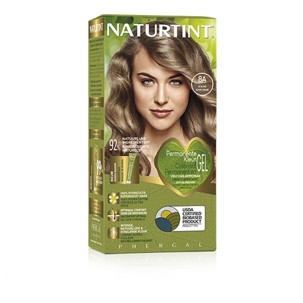 Teinture naturelle permanente blond cendré 8A