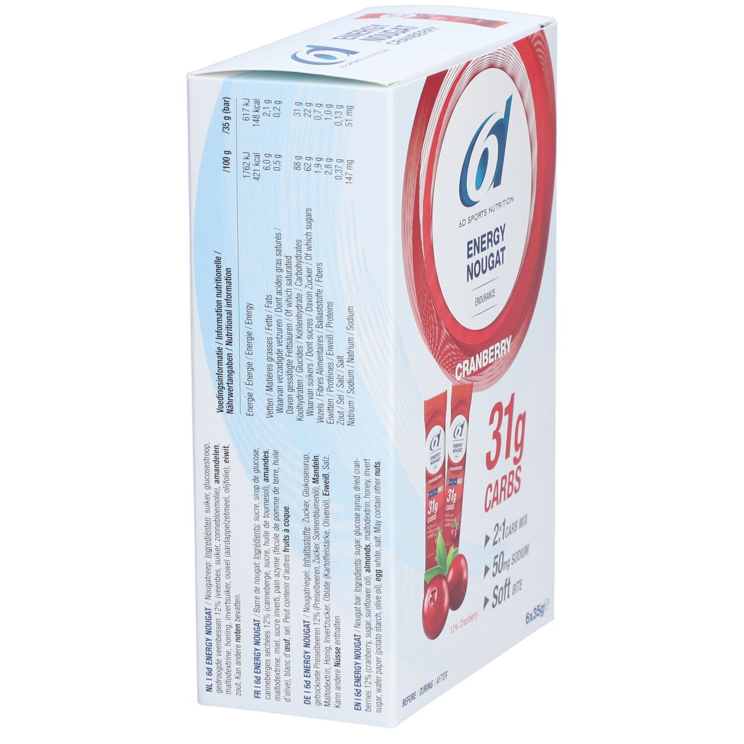 6D Sports Nutrition Energie Nougat-Cranberry