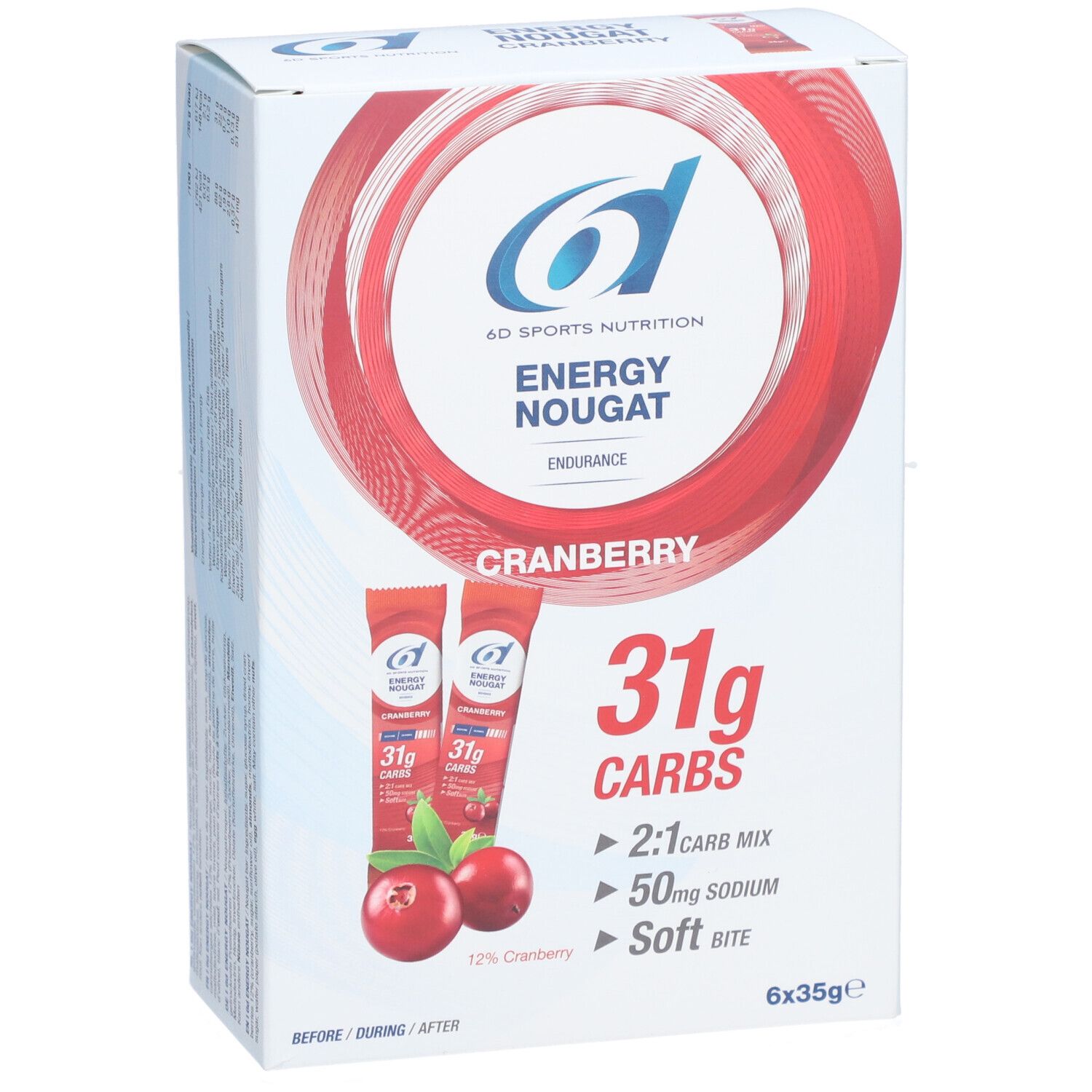 6D Sports Nutrition Energie Nougat-Cranberry
