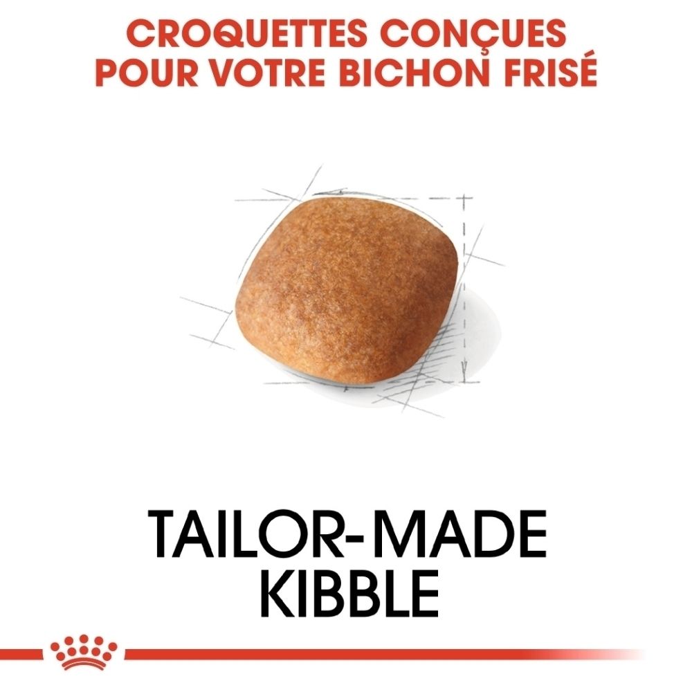 Ein einzelner, brauner Kroketten mit technischen Zeichnungen im Hintergrund.