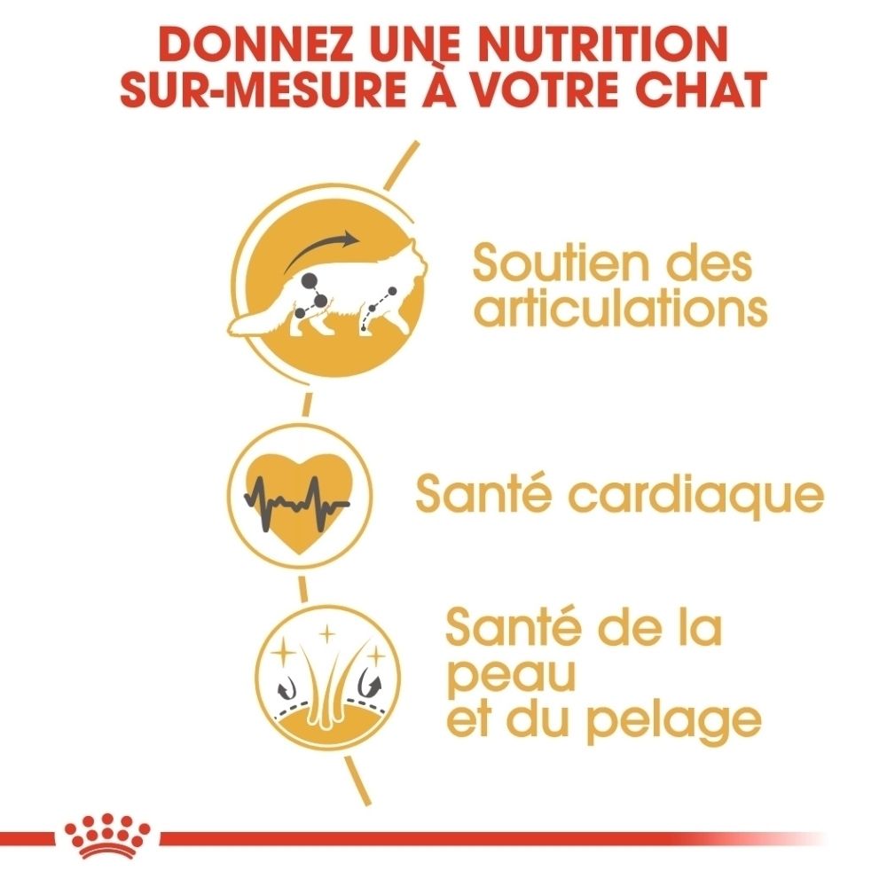 Grafik mit drei Icons: Gelenkunterstützung, Herzgesundheit, Haut- und Fellgesundheit für Katzen.