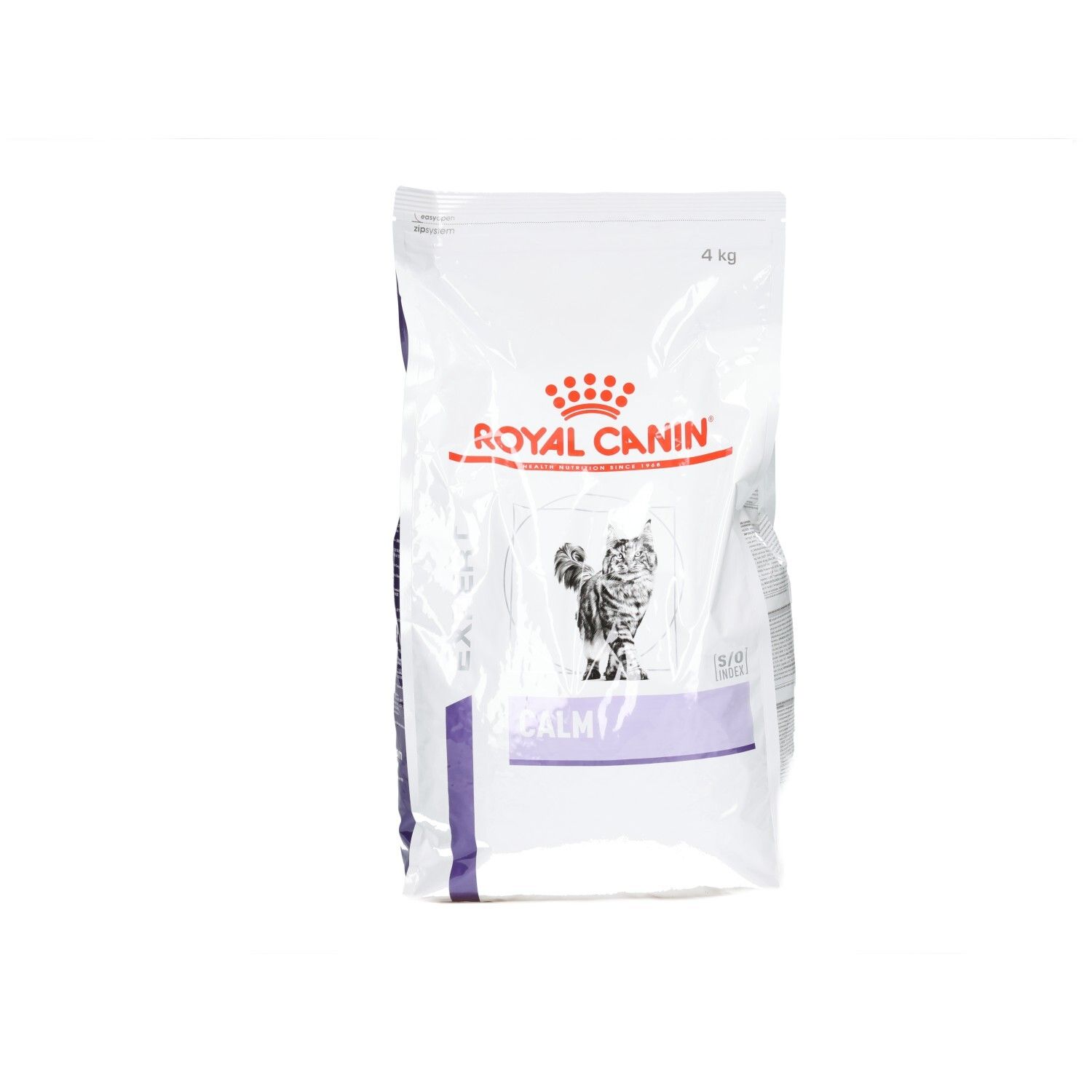 Royal Canin VET-C Calm 4kg Beutel mit Katzenmotiv und Produktinformationen.