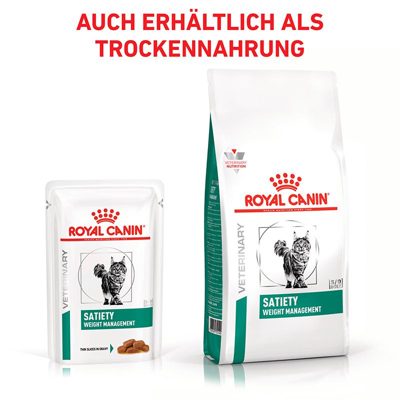 Royal Canin Satiety Weight Management: Trockennahrung und Frischebeutel.