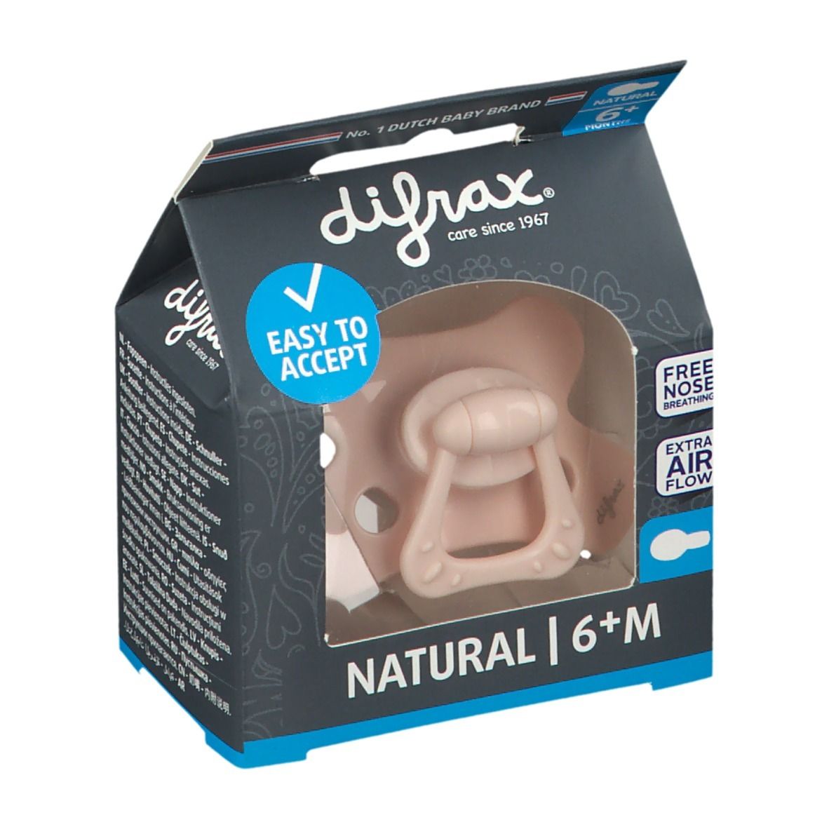 Difrax® Sucette Natural +6 Mois - Blossom (Couleur non sélectionnable)