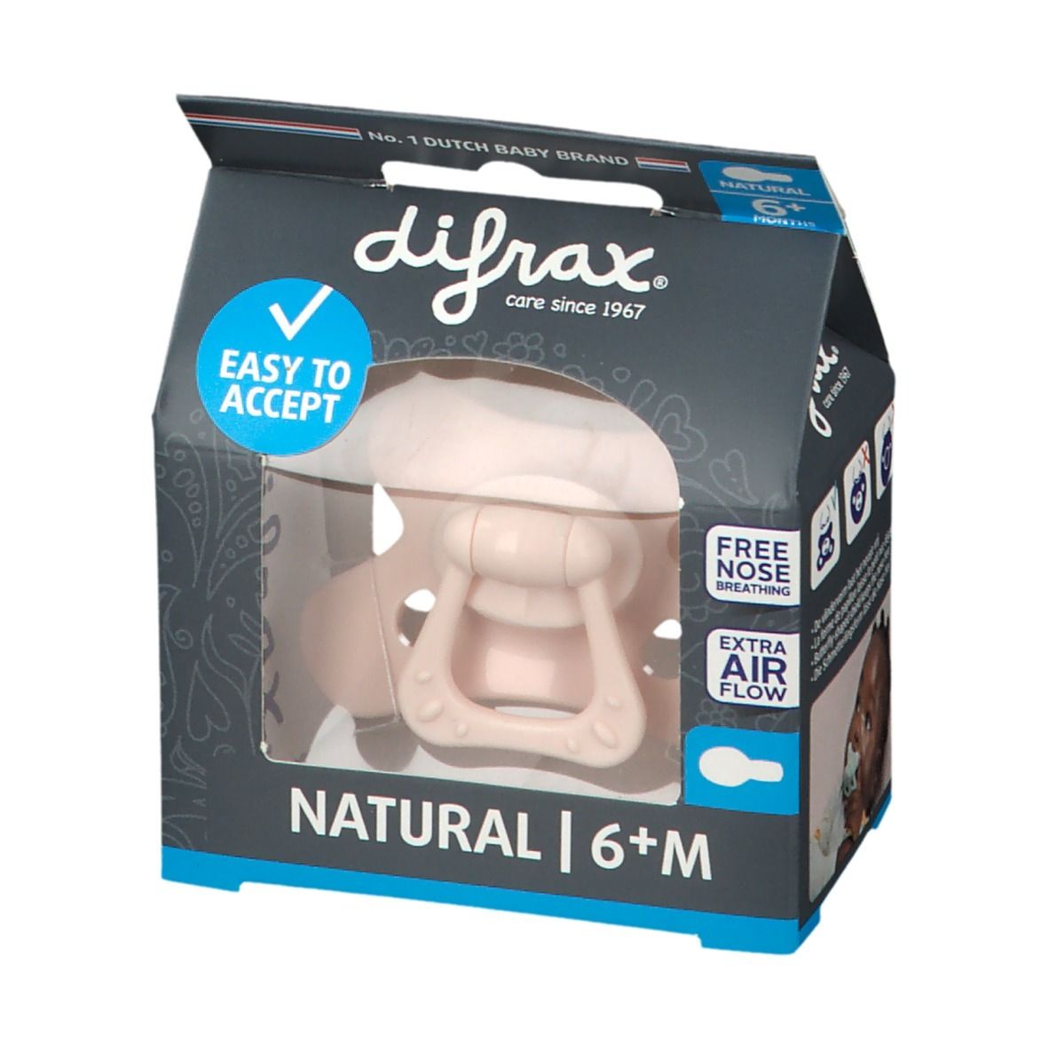 Difrax® Sucette Natural +6 Mois - Blossom (Couleur non sélectionnable)