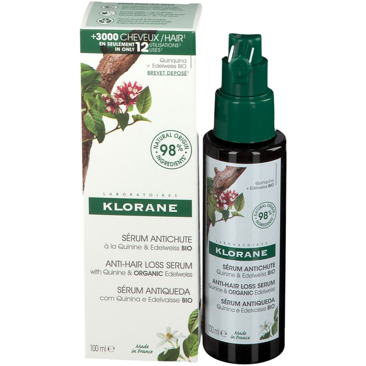 KLORANE Anti-Haarausfall Serum mit Chinin & Edelweiss BIO
