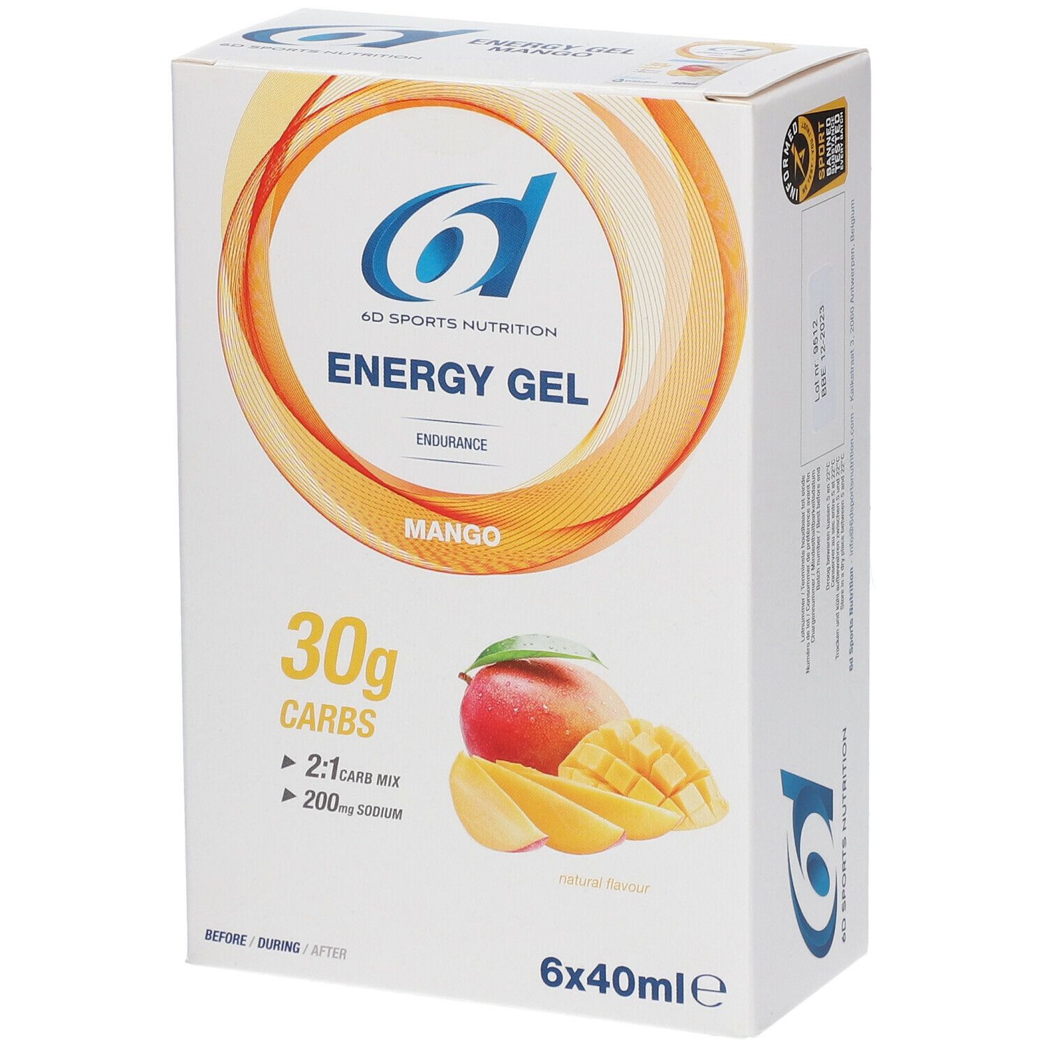 6D Sports Nutrition Energy Gel Mango