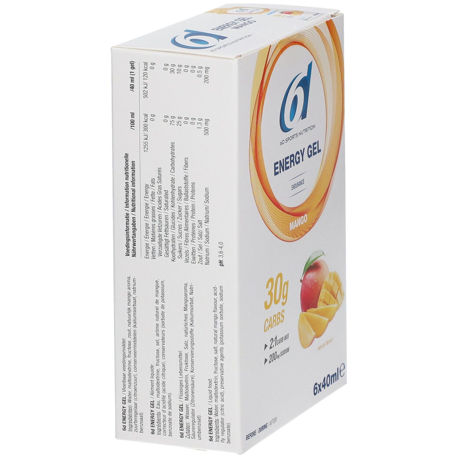 6D Sports Nutrition Energy Gel Mango