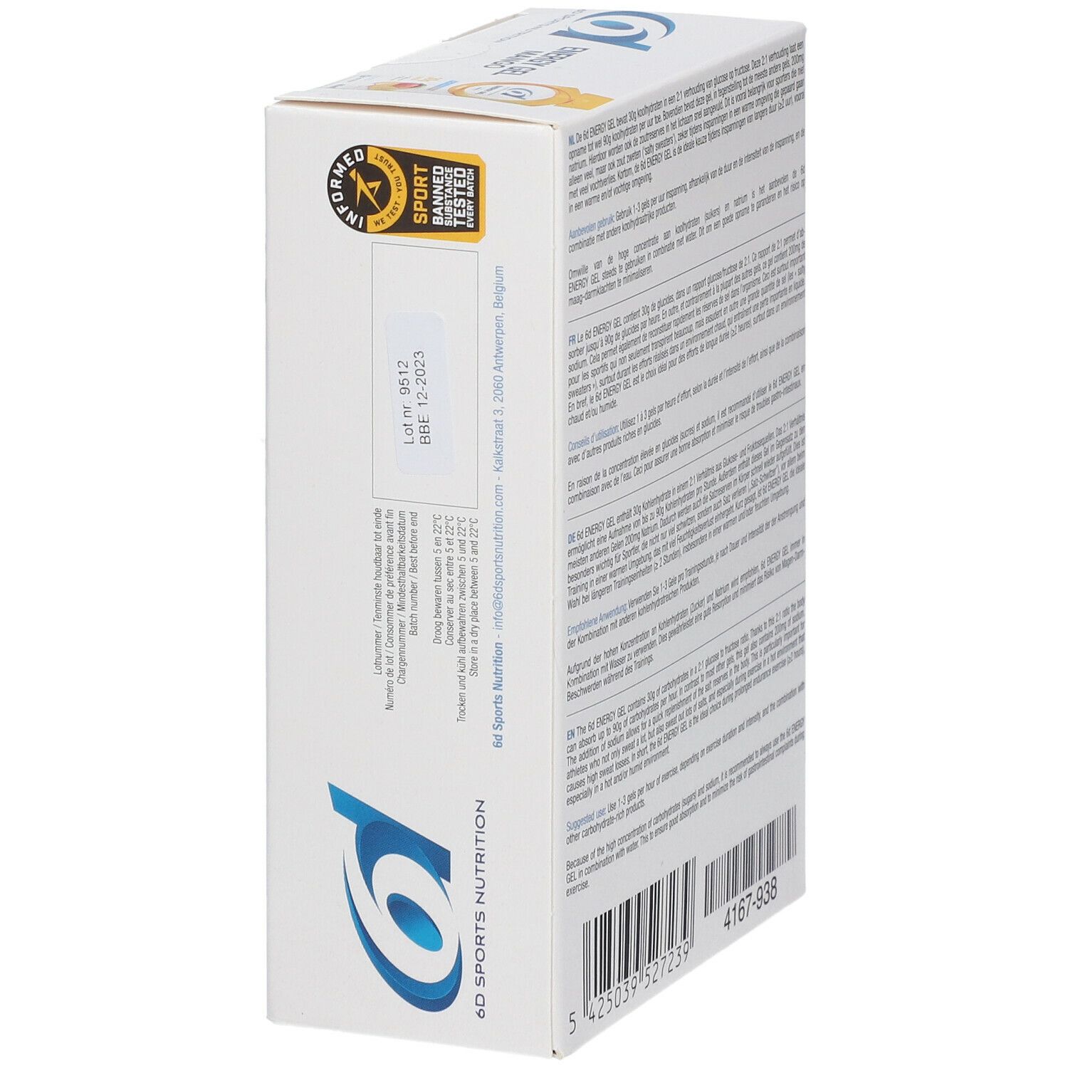 6D Sports Nutrition Energy Gel Mango
