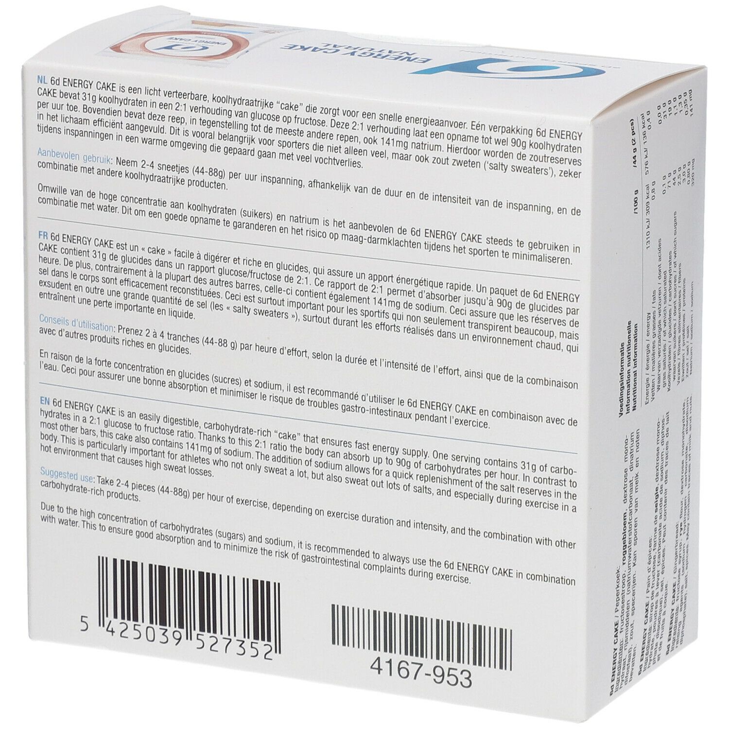 6D SPORTS NUTRITION ENERGY CAKE Natural