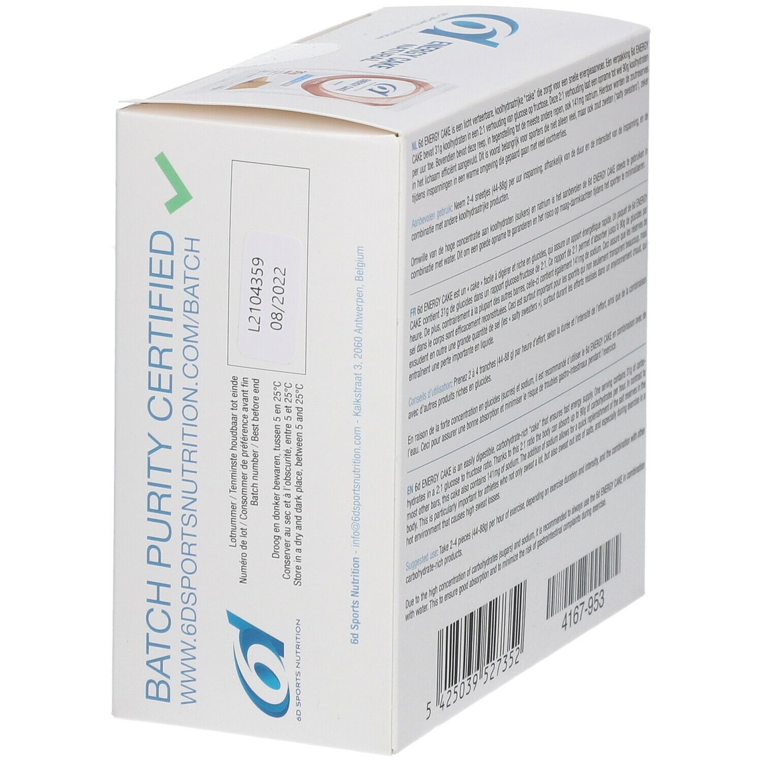 6D SPORTS NUTRITION ENERGY CAKE Natural