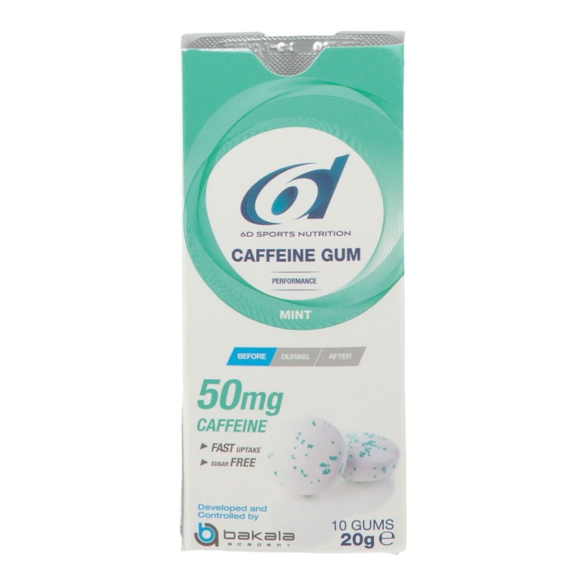 6D Sports Nutrition Caffeine Chewing Gum - 10 gums