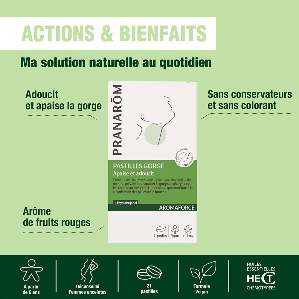 Pranarôm AROMAFORCE Pastilles Gorge