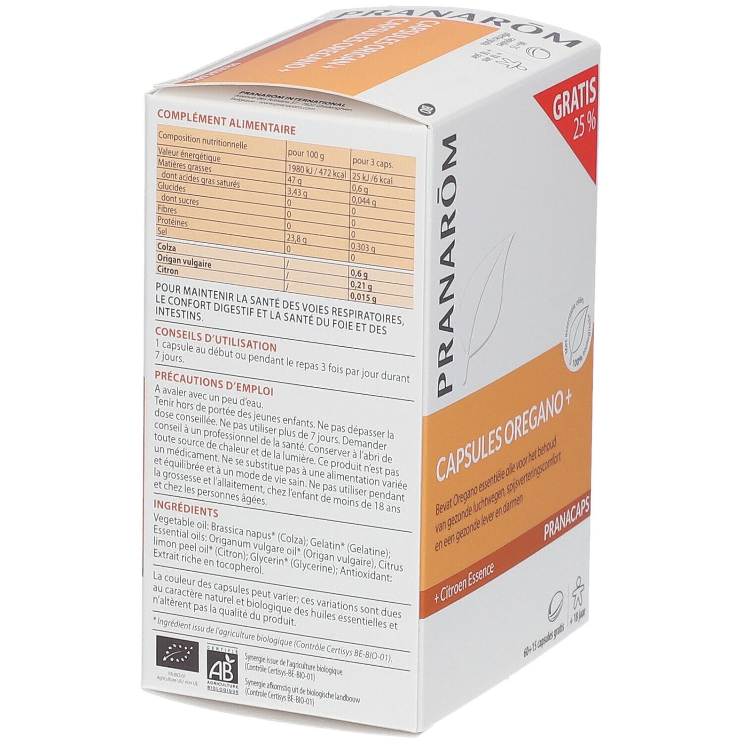 Pranarom Origan + - 30 capsules