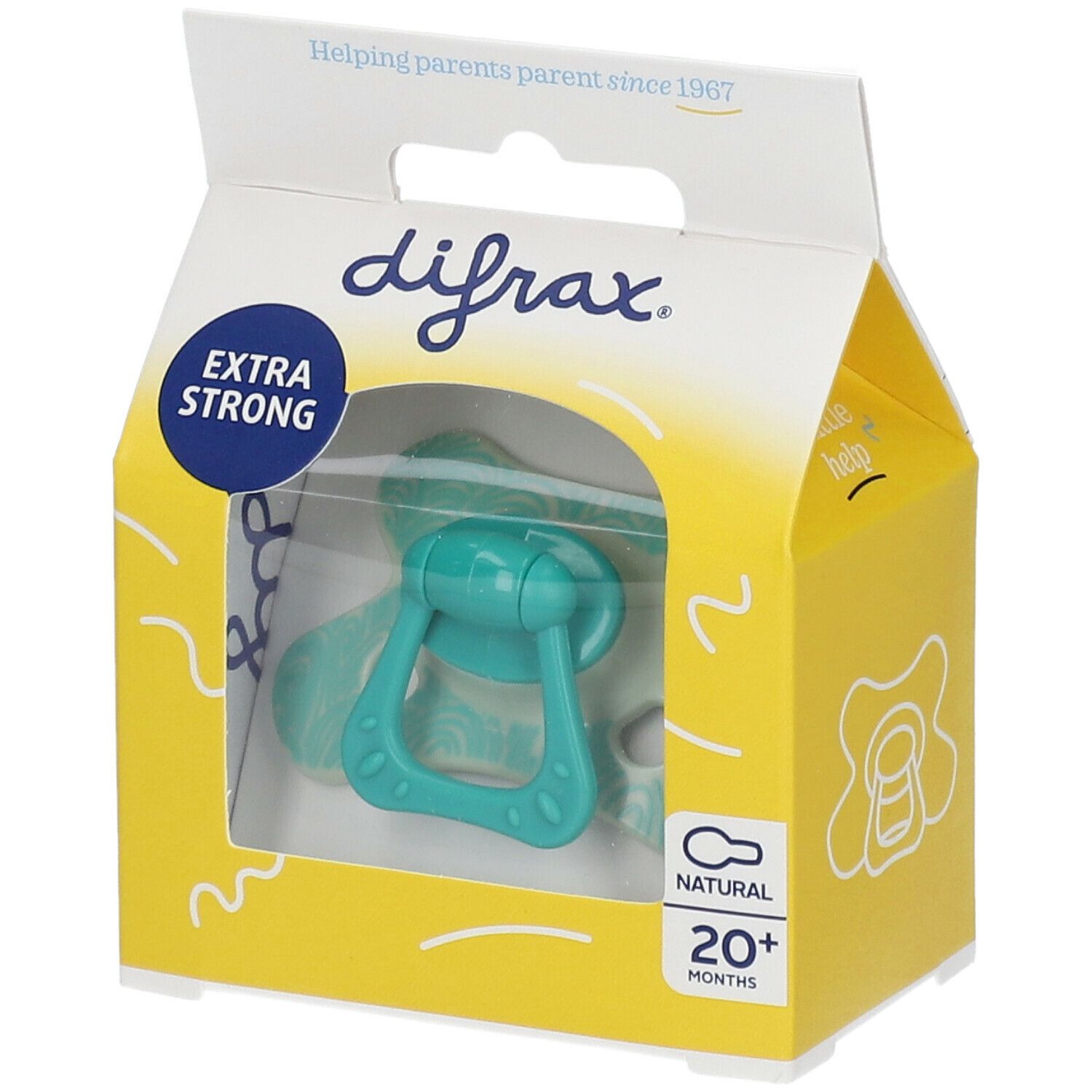 Difrax Ciuccio Naturale 12+ Mesi Con Stelle Fosforescenti - Flusso D'Aria E Antiiirritazione