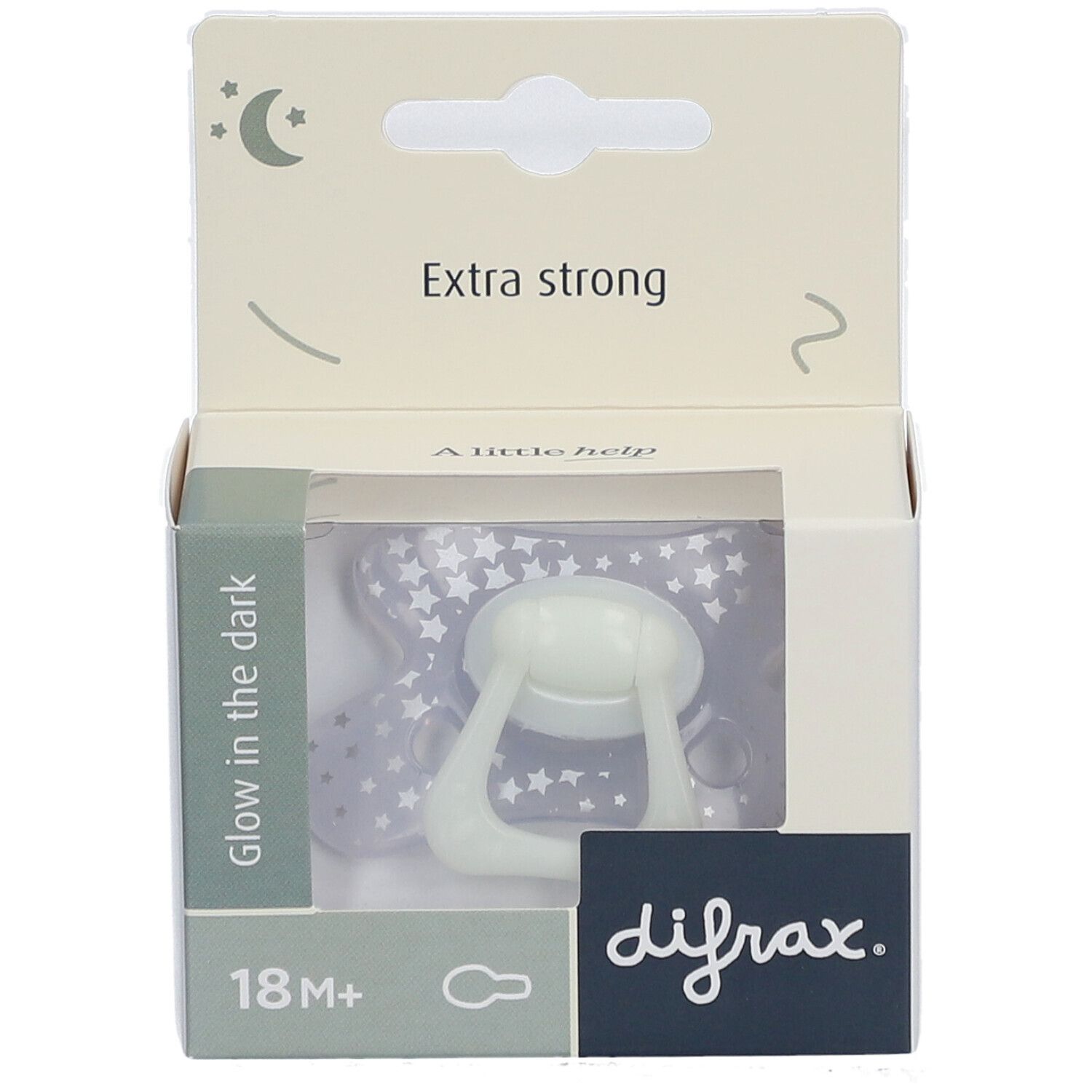 Difrax® Sucette Glow in the Dark Natural +20 Mois (Couleur non sélectionnable)