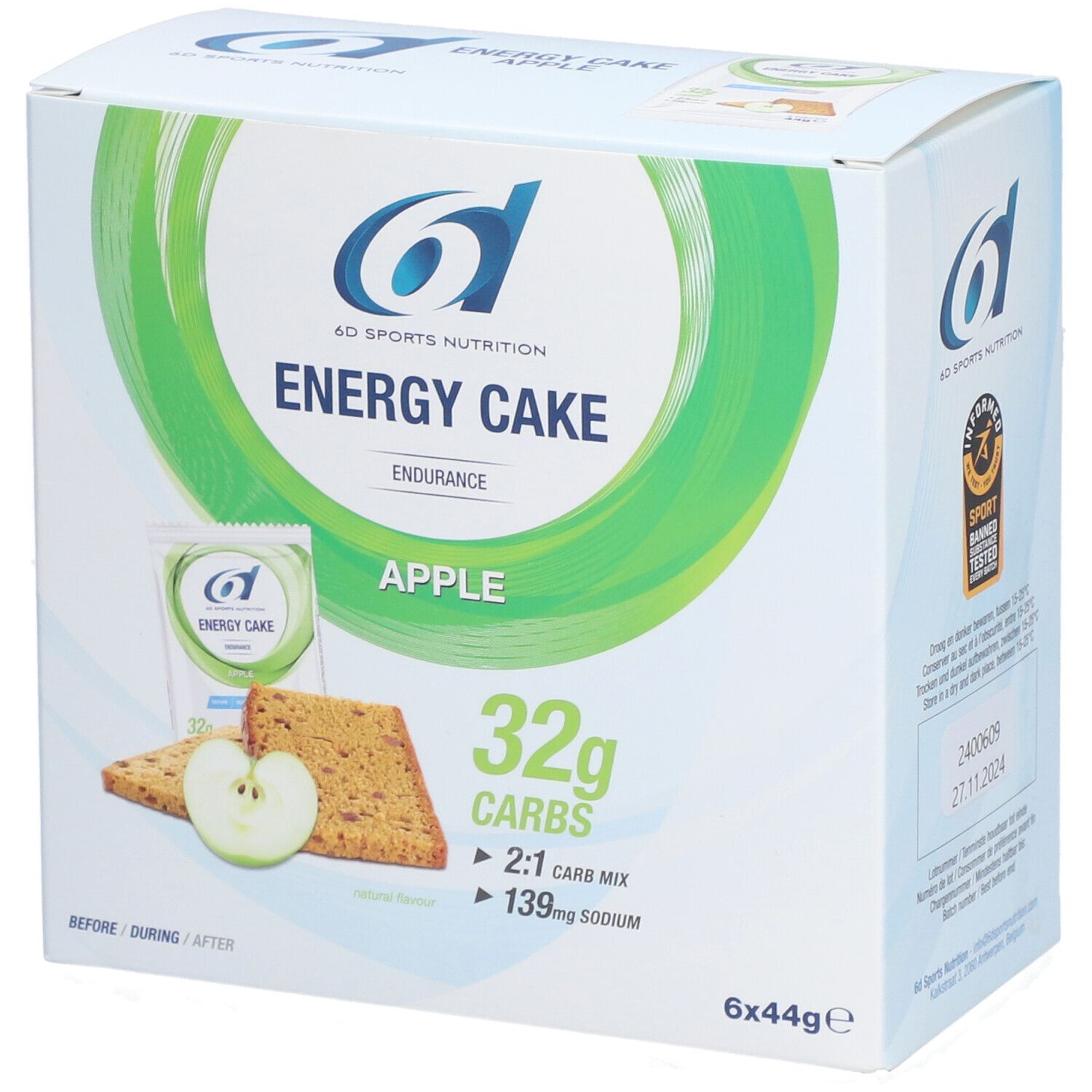 6D Sports Nutrition Energy Cake Apfel