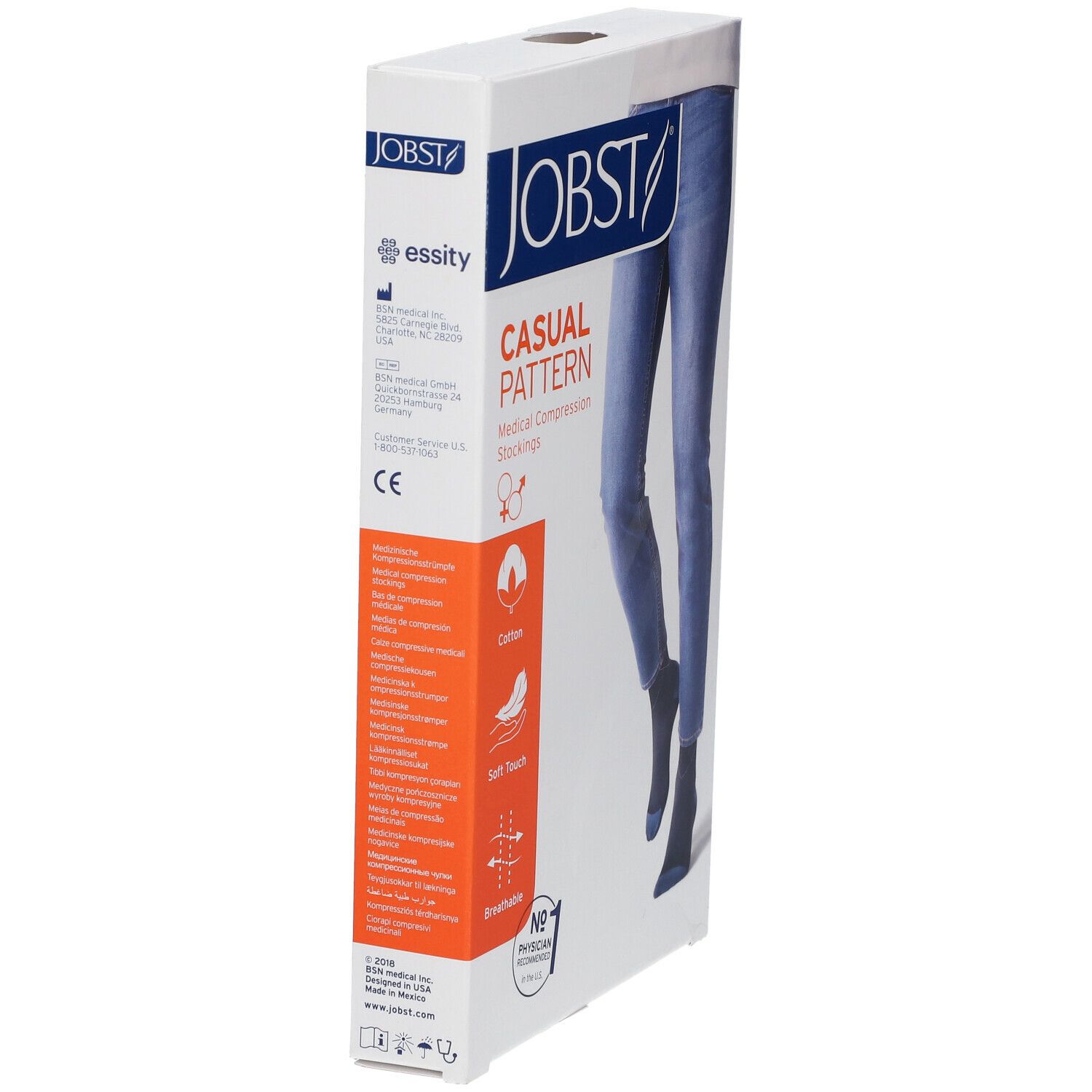 JOBST® Casual Pattern Chaussettes de compression 15-20 AD Extra Large Bleu