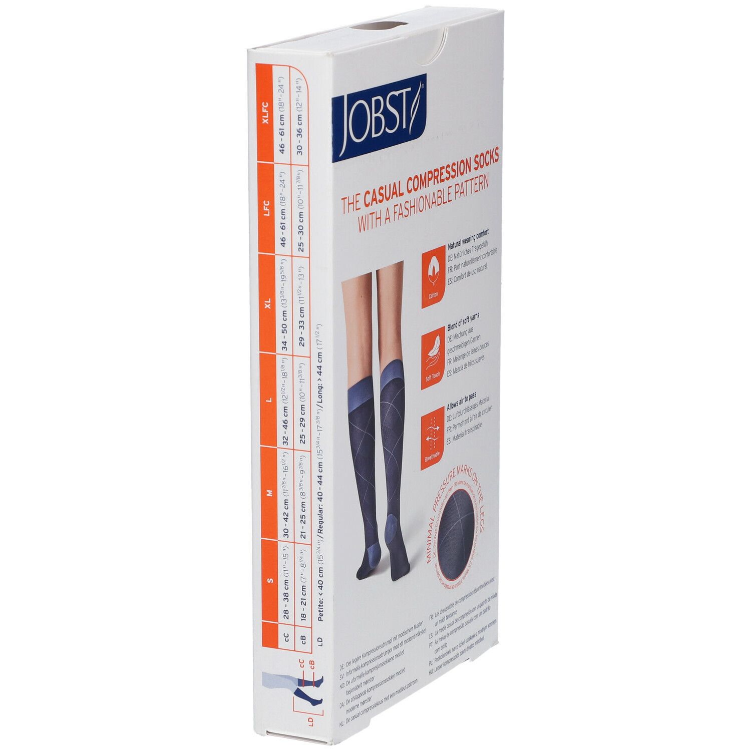 JOBST® Casual Pattern Chaussettes de compression 15-20 AD Extra Large Bleu