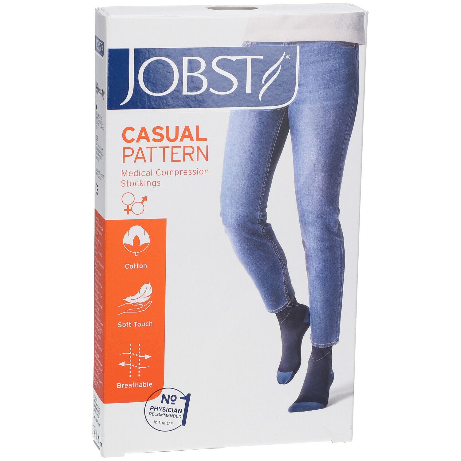 JOBST® Casual Pattern Chaussettes de compression 15-20 AD Extra Large Bleu