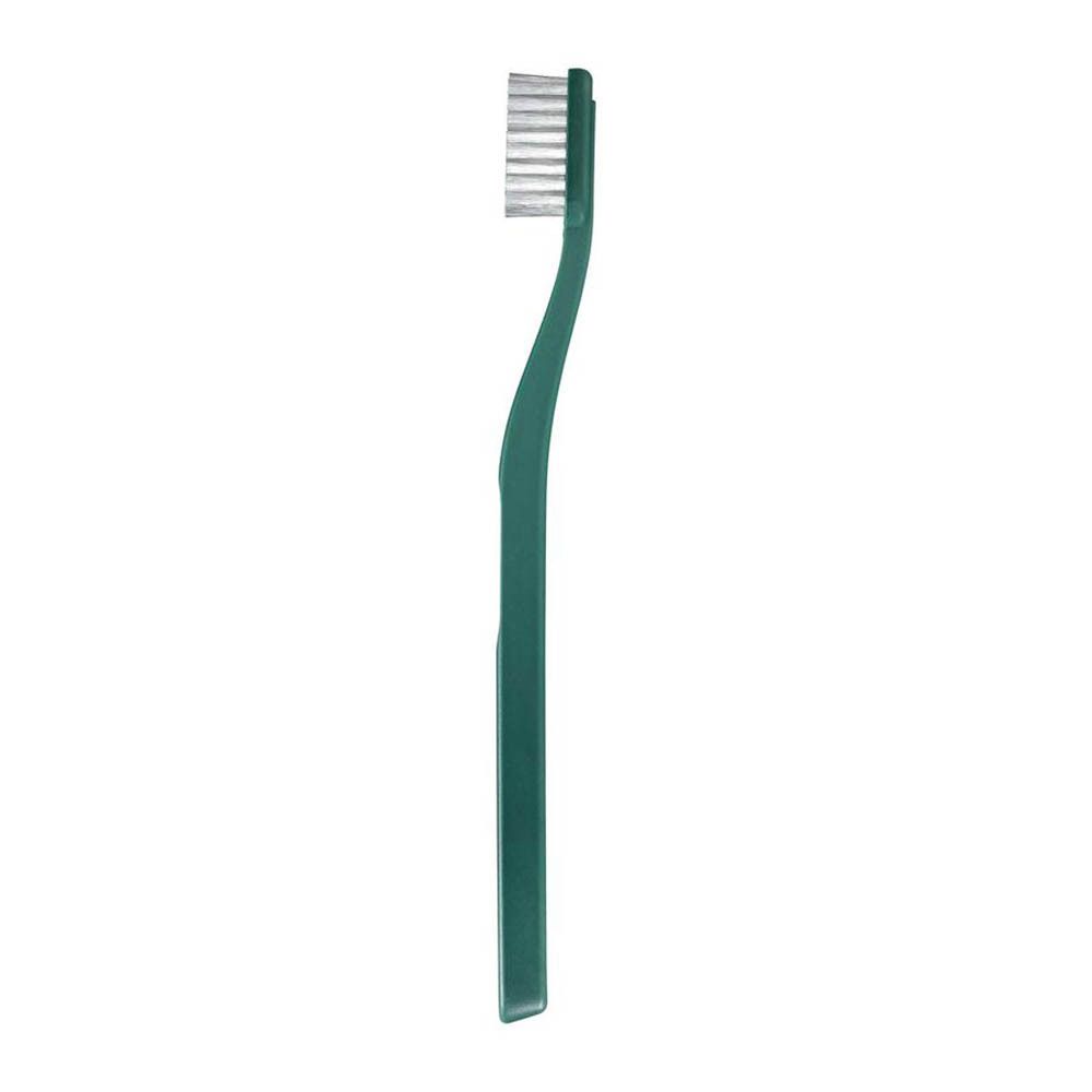 Grüne Zahnbürste. Weißer Borstenkopf. Marke Jordan Green Clean. Extra weich.