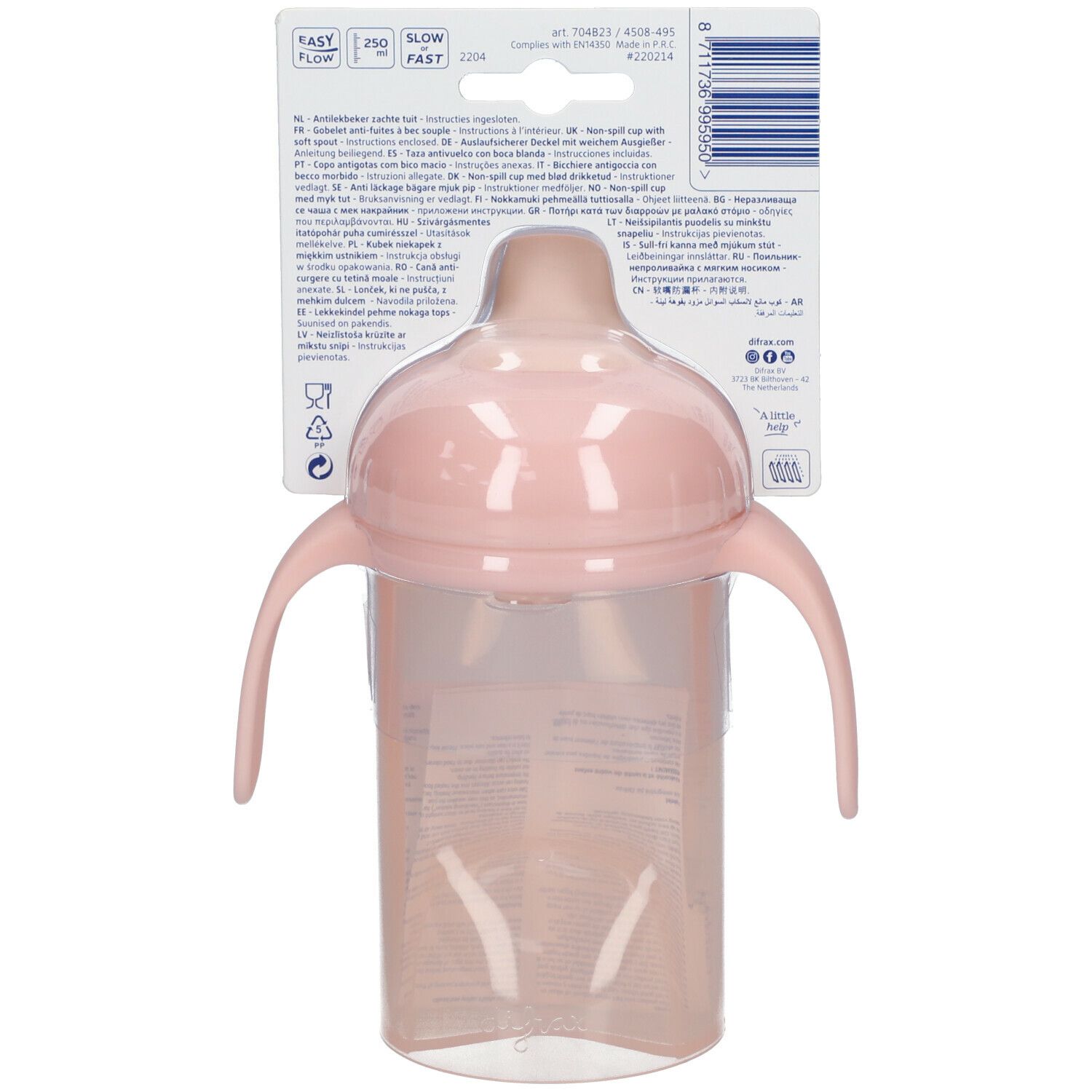 DIFRAX Gobelet à bec Anti-Fuites 6 mois et + 250 ml
