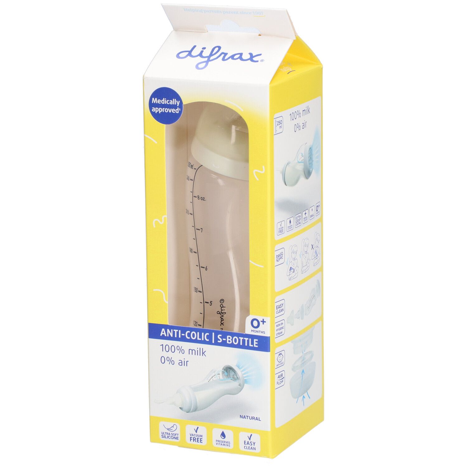 Difrax® Biberon S Natural Anti-Colique 250 ml