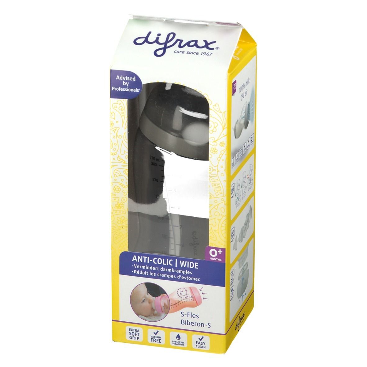 difrax® Biberon anti-colique S Wide