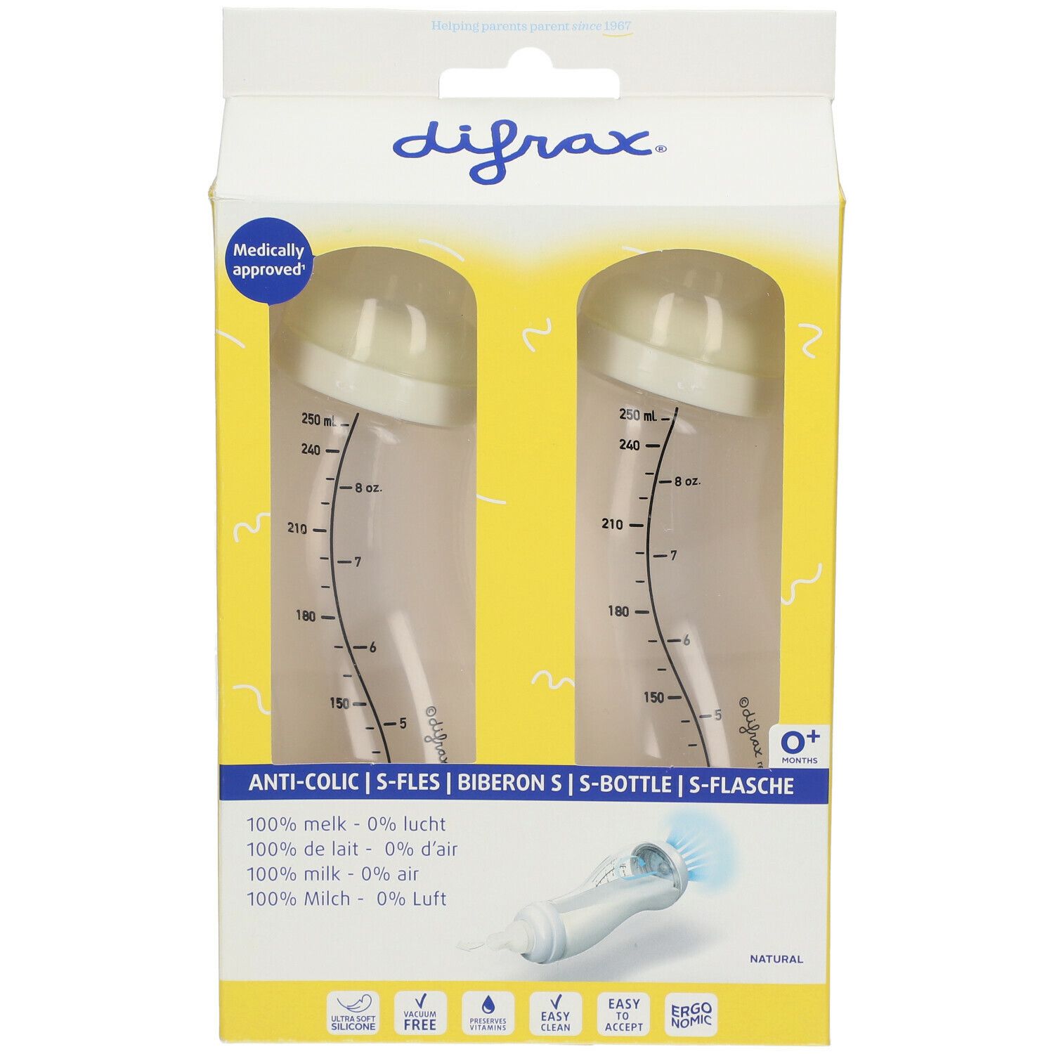 difrax® Anti-Kolik S-Babyflasche Natural