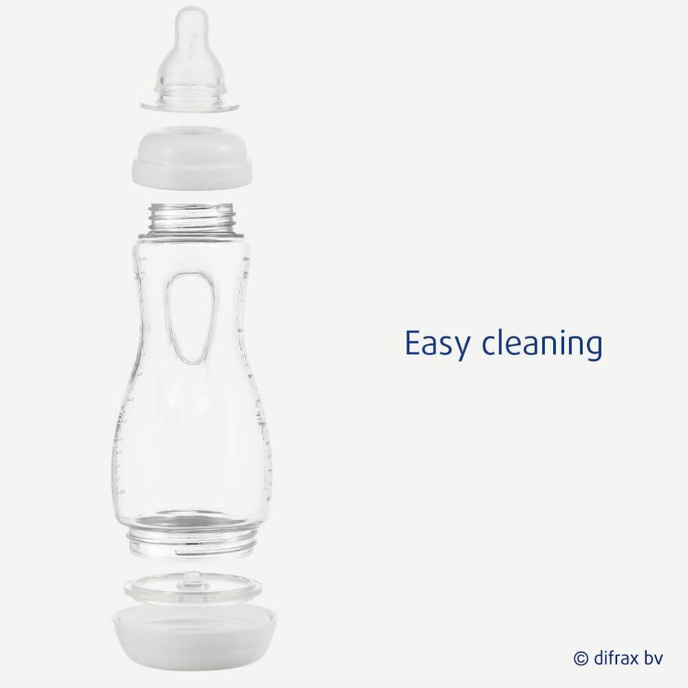 Difrax® EASY GRIP Anti-colique Biberon S à poignée Natural Rose 240 ml
