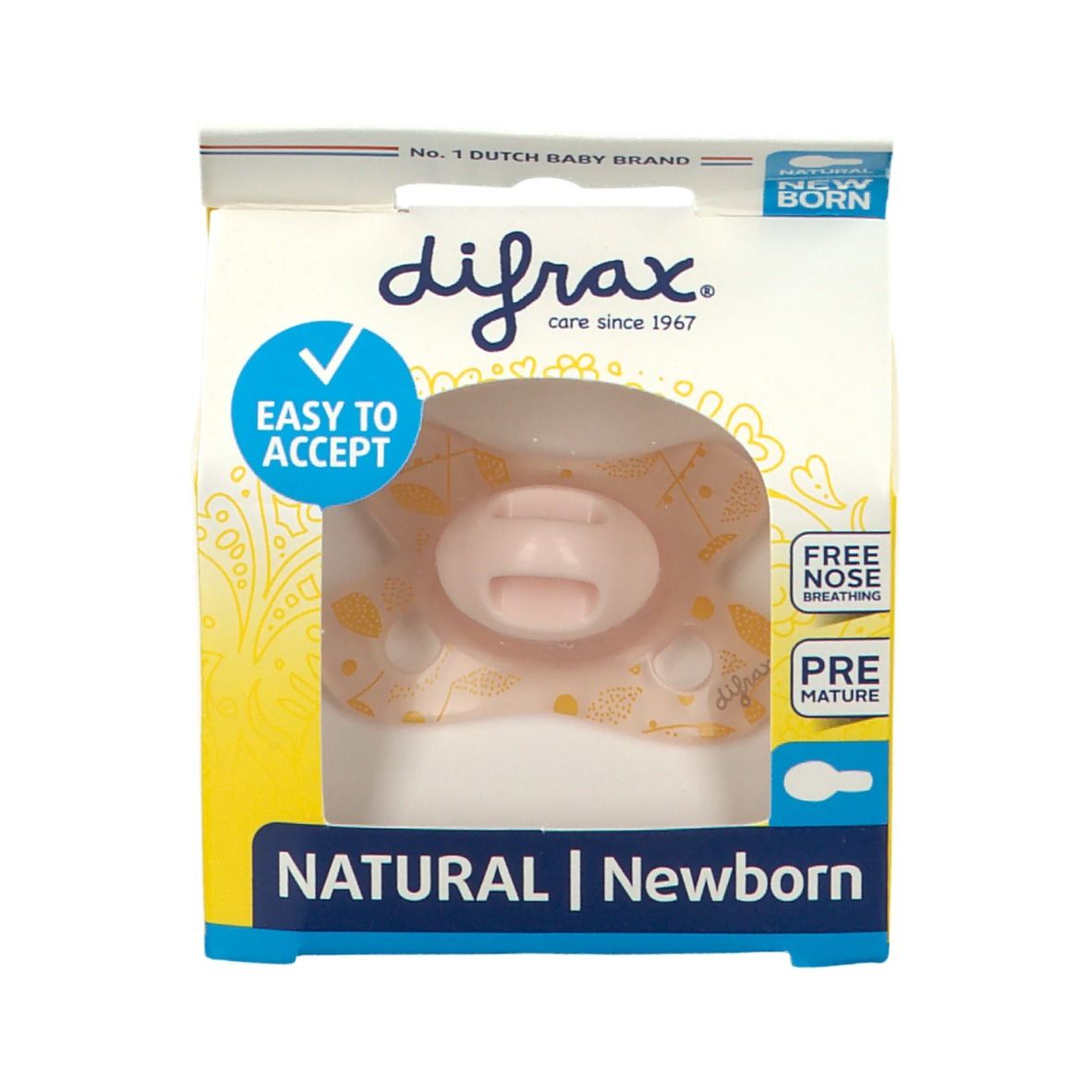 difrax® Sucette Natural Newborn Spring (Couleur non sélectionnable)