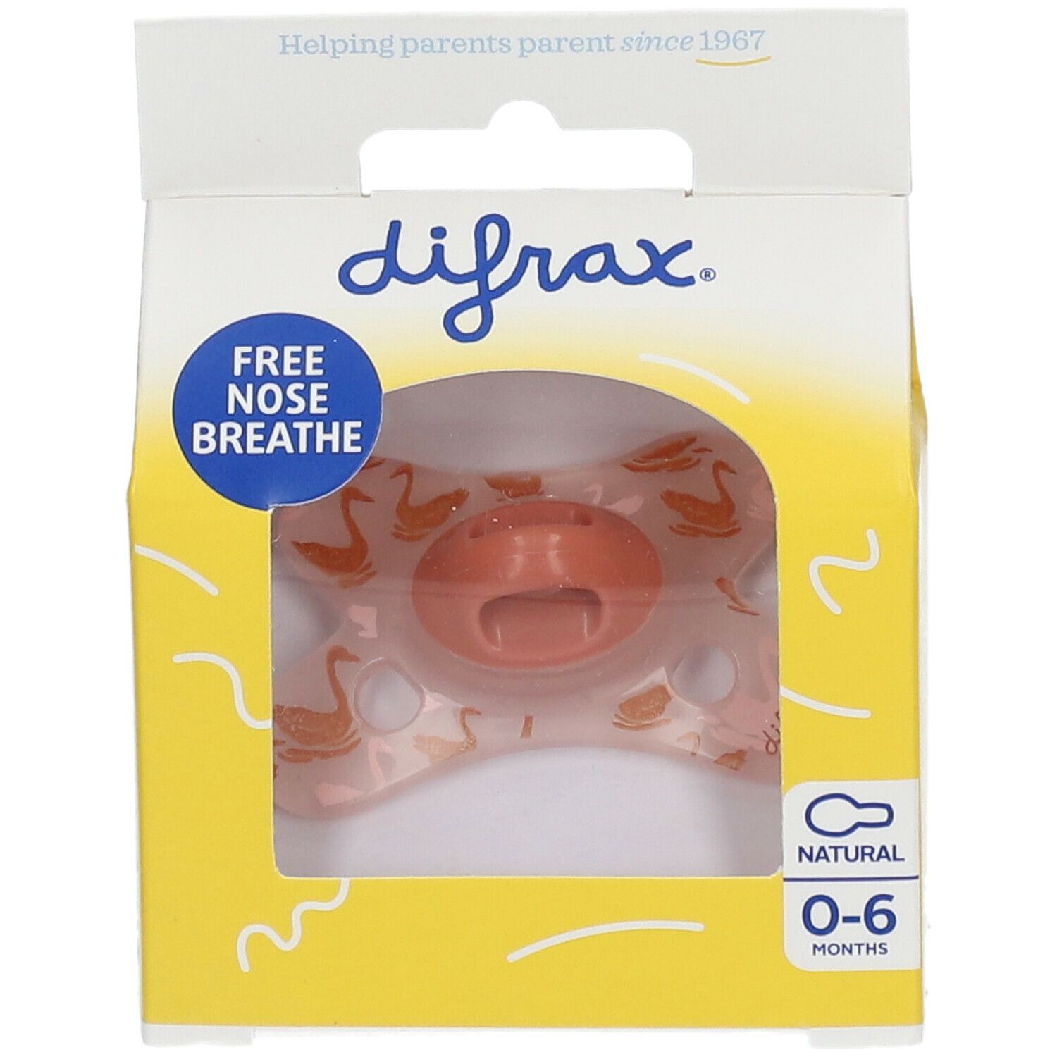 difrax® Schnuller Natural 0-6 Monate - Birds (Farbe nicht auswählbar)