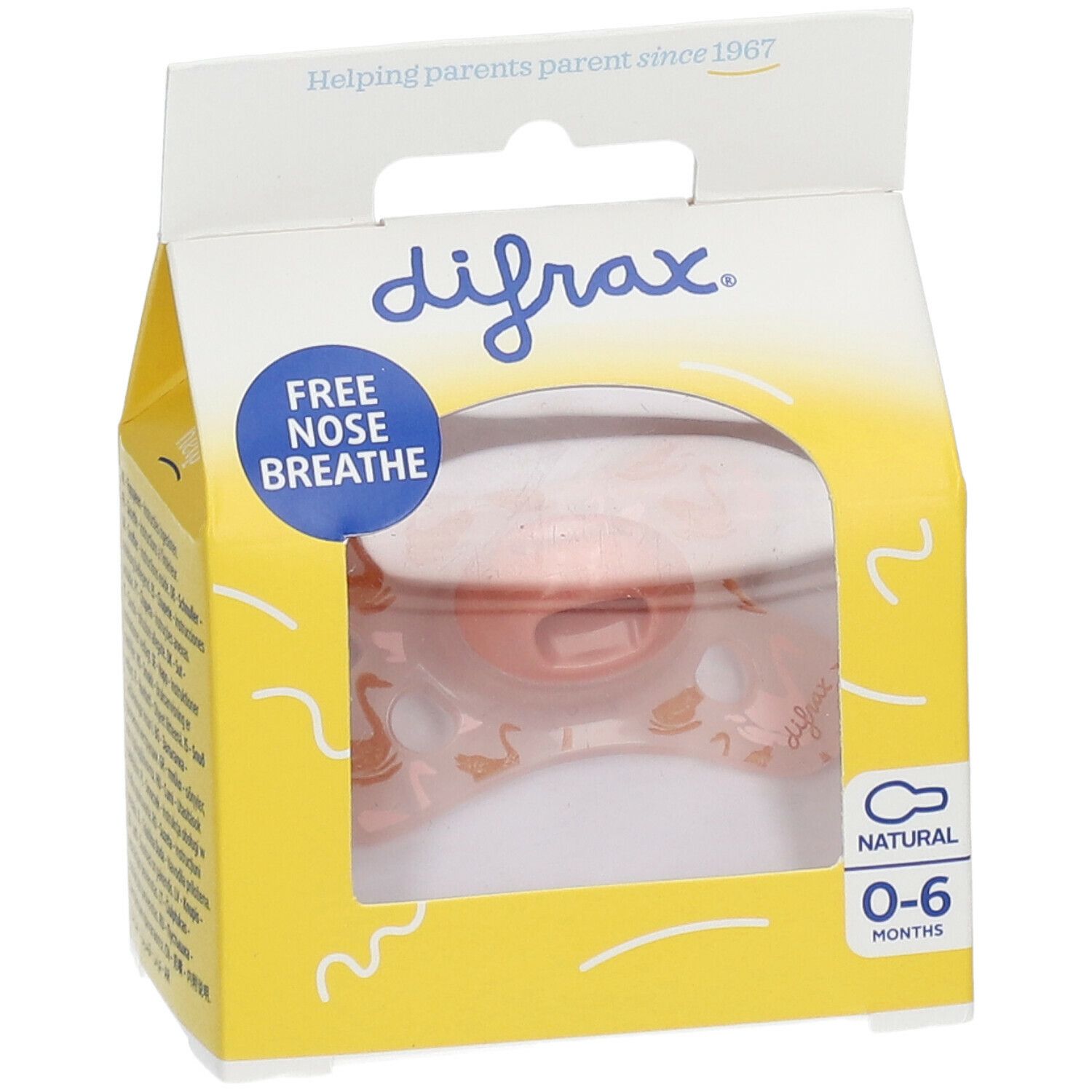 difrax® Schnuller Natural 0-6 Monate - Birds (Farbe nicht auswählbar)