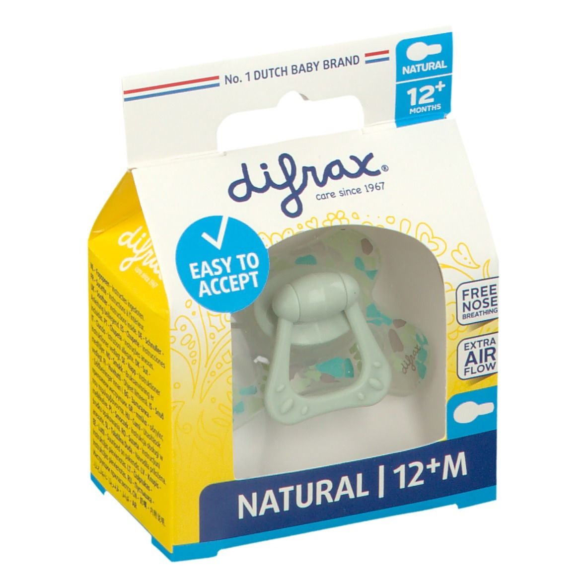 difrax® Sucette Natural +12 Mois - Rocks (Couleur non sélectionnable)