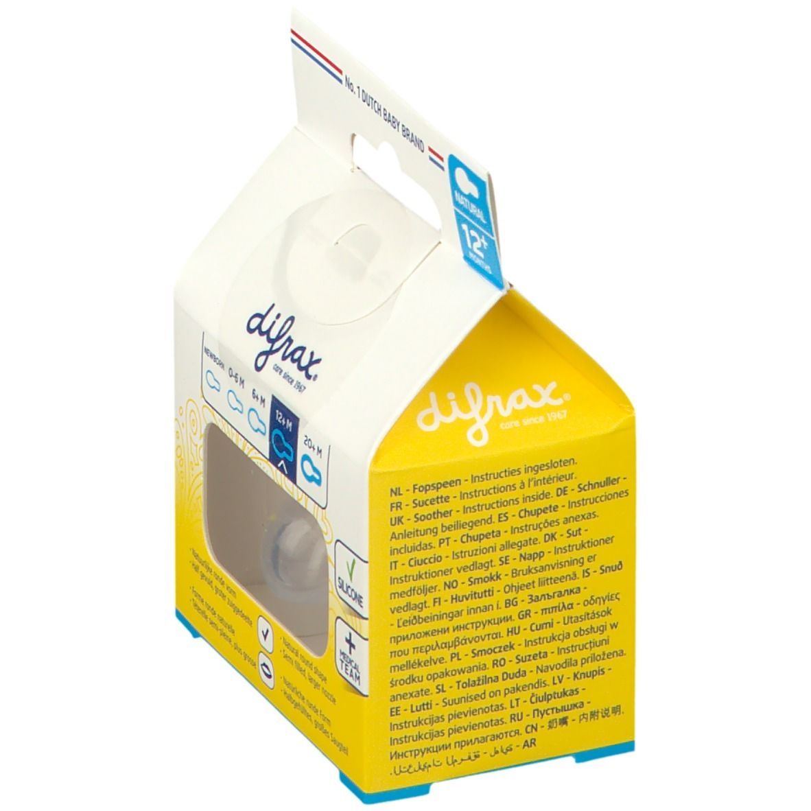 difrax® Sucette Natural +12 Mois - Rocks (Couleur non sélectionnable)