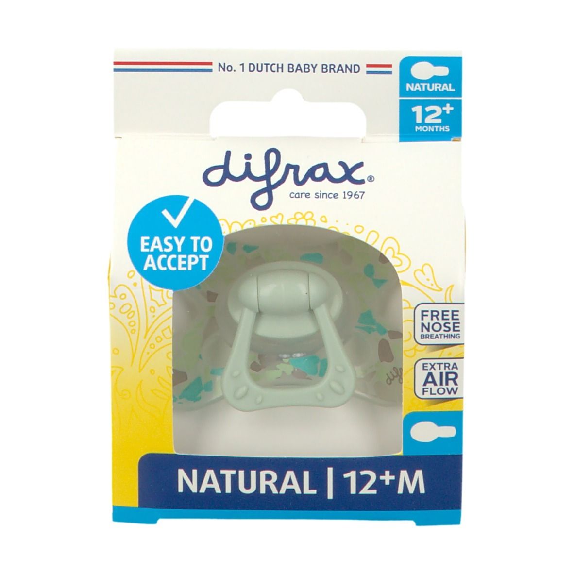 difrax® Sucette Natural +12 Mois - Rocks (Couleur non sélectionnable)