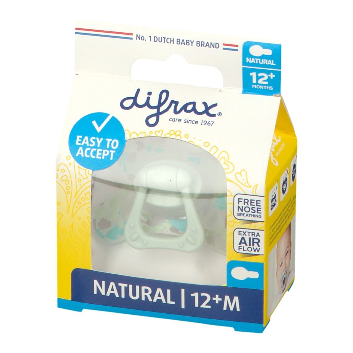 difrax® Sucette Natural +12 Mois - Rocks (Couleur non sélectionnable)