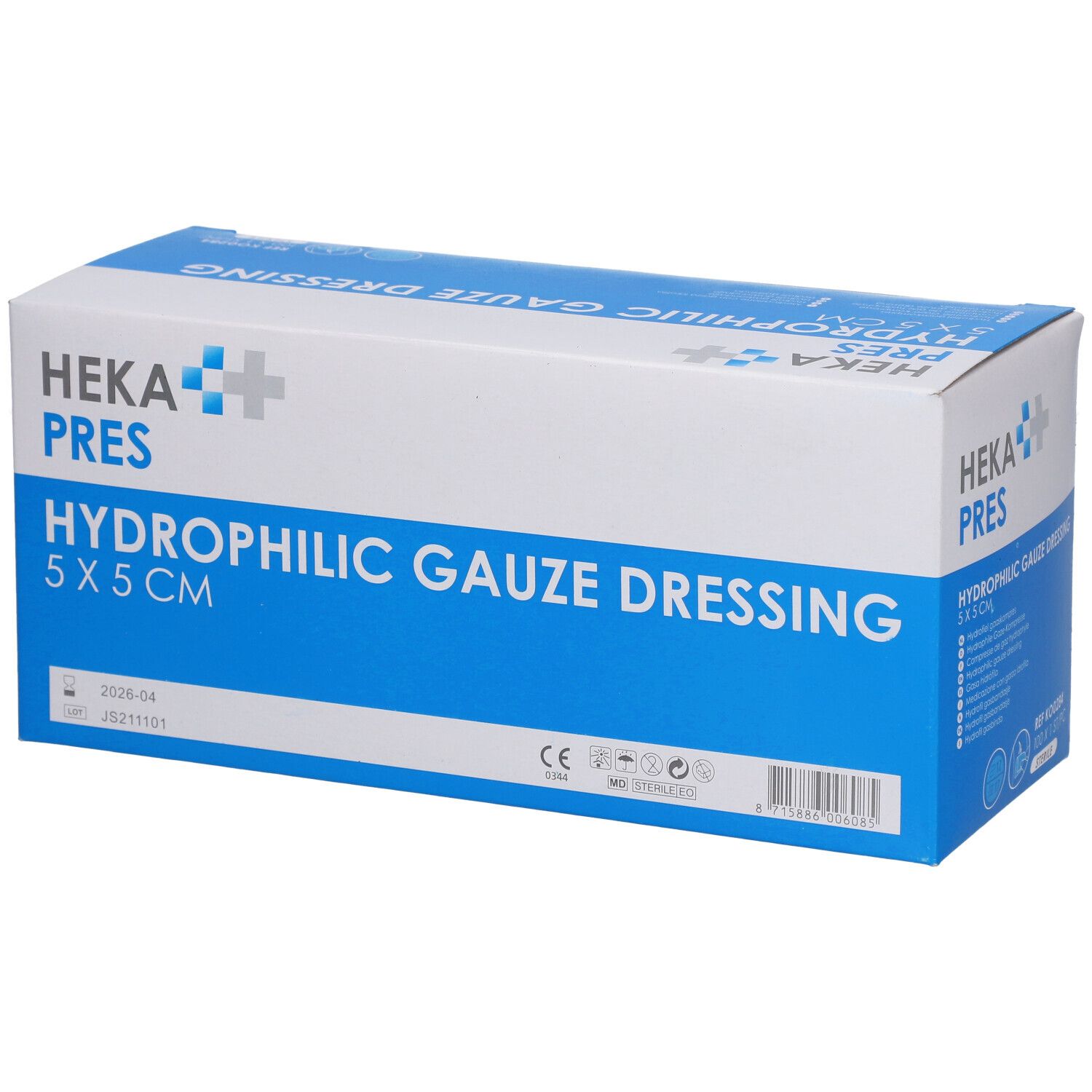 HEKA PRES Hydrophile Gaze-Compresse 5 x 5 cm