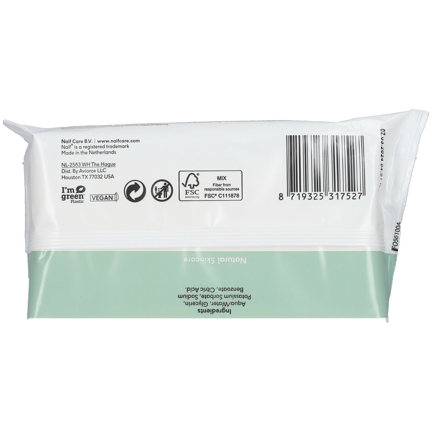 NAIF Lingettes humides sans plastique