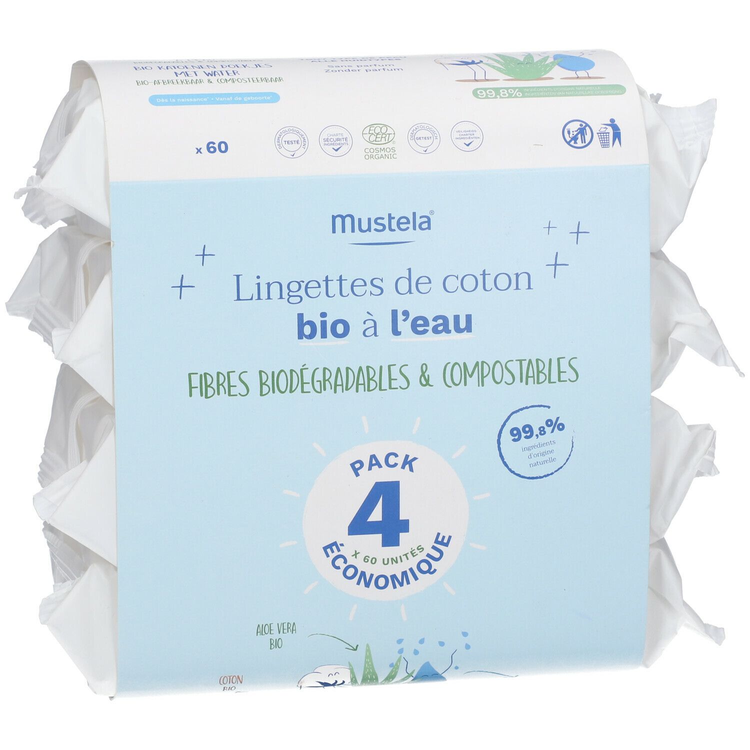 mustela® Feuchttücher Bio