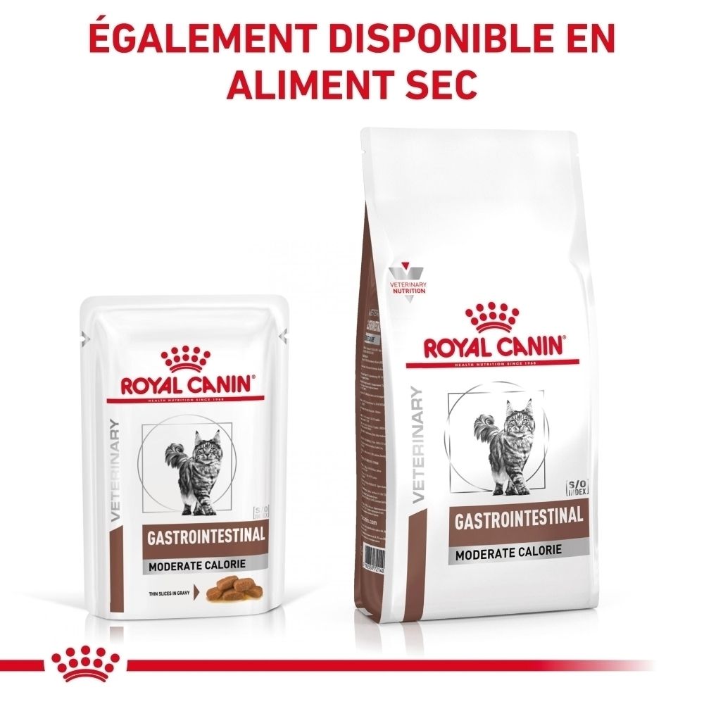 Pochette Royal Canin Gastrointestinal Moderate Calorie pour chat.