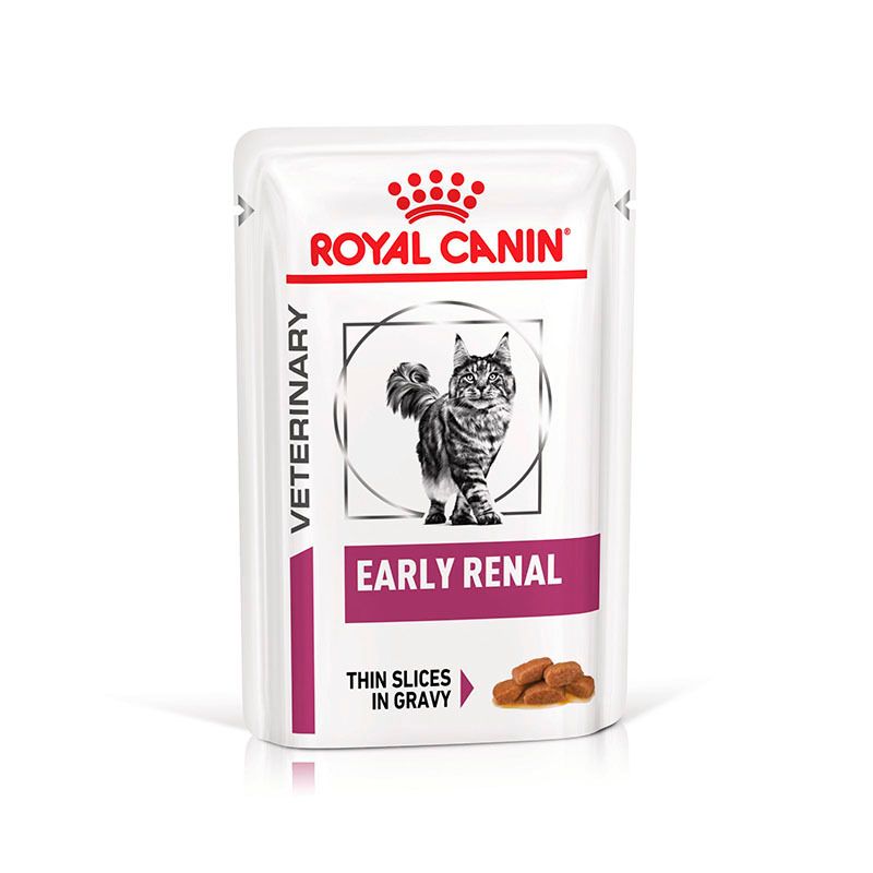 Royal Canin Veterinary Early Renal Nassfutter für Katzen, dünne Scheiben in Soße.