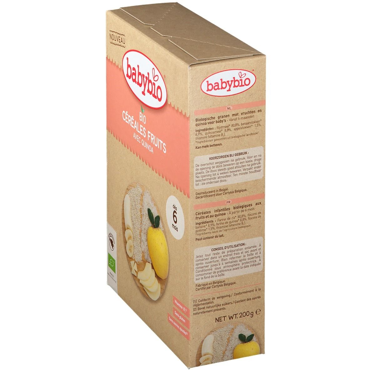 babybio® Céréales fruits avec Quinoa Bio 6 mois